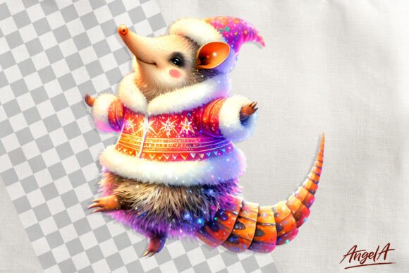 Armadillo Christmas Clipart: Festive Illustrations