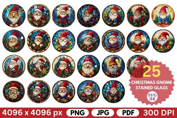 Christmas Gnome Stained Glass: Illustrations Review