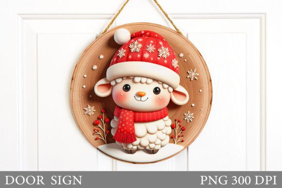 Christmas Lamb Door Sign Sublimation: Illustrations Review