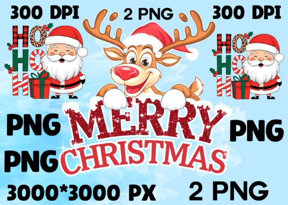 Christmas Merry Christmas Santa 2 PNG for Illustrations