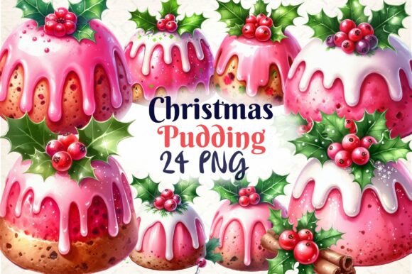 Christmas Pudding ClipArt: Festive Illustrations