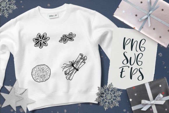 Christmas Spice Set SVG, EPS Png Illustrations