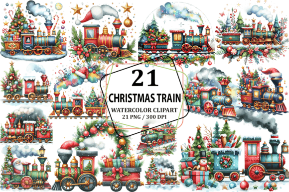 Christmas Train Clipart Sublimation PNG Review
