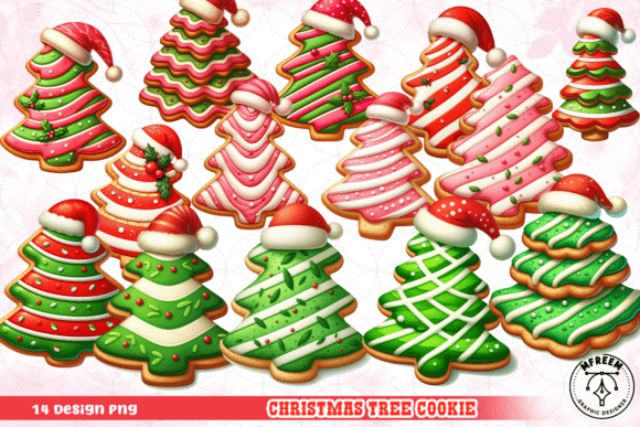 Christmas Tree Cookie Clipart PNG: Festive Illustrations