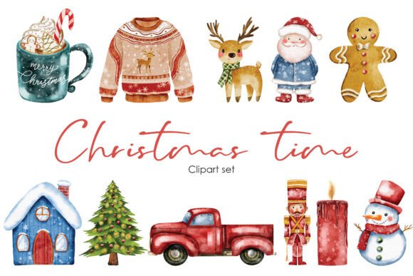 Christmas Winter Vibe Clipart Set Illustrations