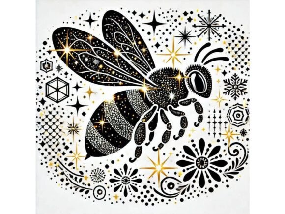 Glittering Christmas Bee Illustrations Review