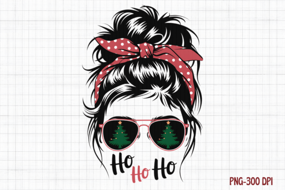 Ho Ho Ho, Merry Christmas Messy Bun Illustrations