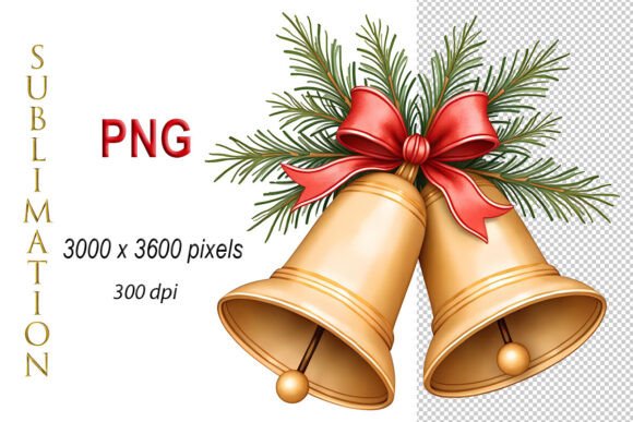 Jingle Bells PNG, Sublimation Christmas Illustrations