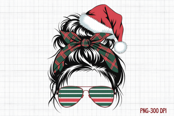 Merry Christmas Messy Bun Illustrations Review