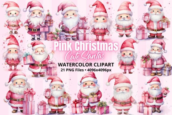 Review: Christmas Cute Santa Watercolor ClipArt Illustrations