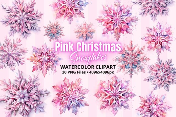 Reviewing Christmas Snowflakes Pink Watercolor PNG for Embroidery