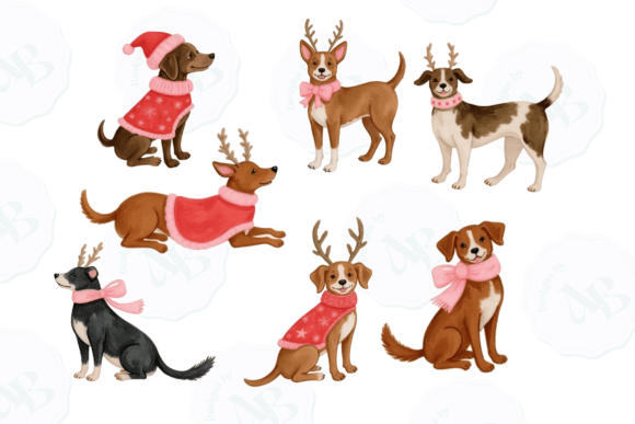 Watercolor Christmas Clip Art Set: Festive Illustrations