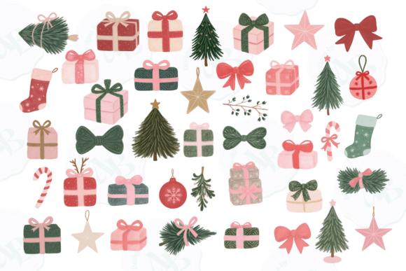 Watercolor Christmas Clipart 42 PNGs Set Review