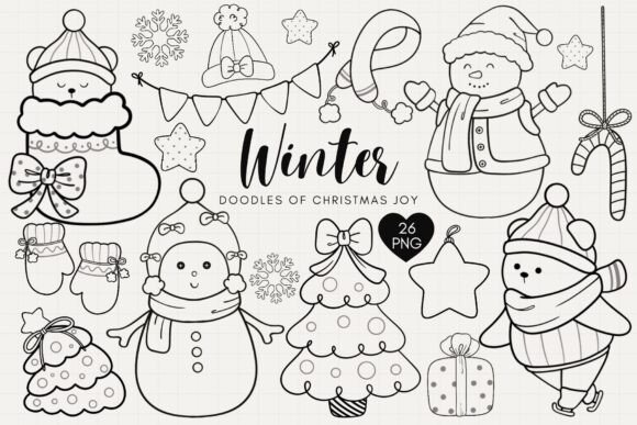 Winter Doodles: Christmas Joy Illustrations